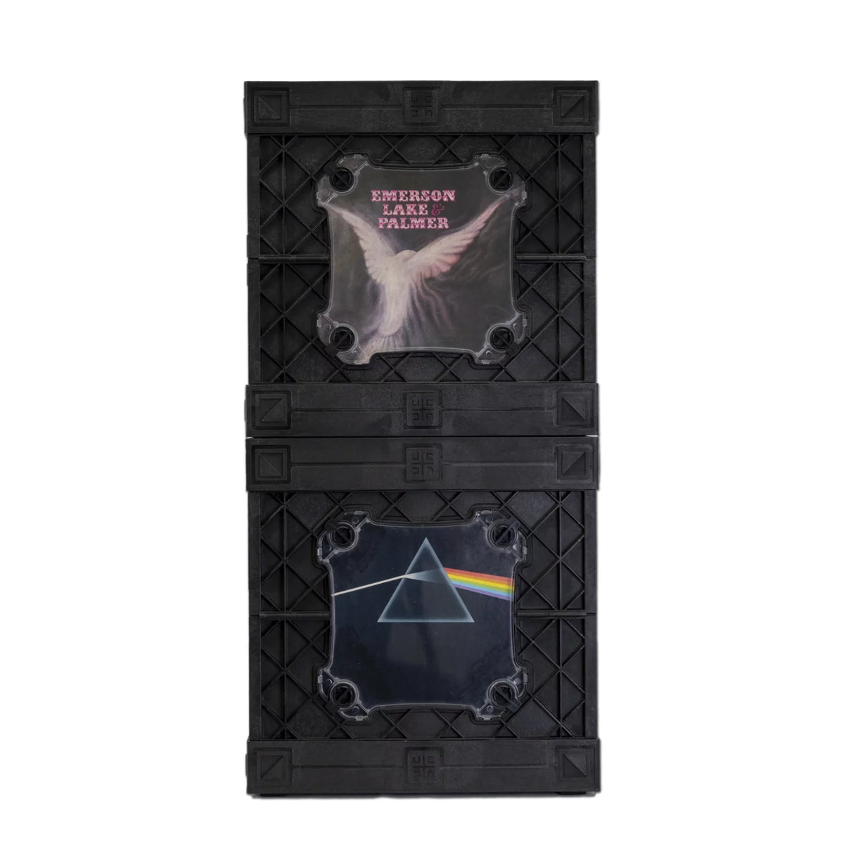 Vinyl Record Storage Crate with Divider and Transparent Panels E326195
