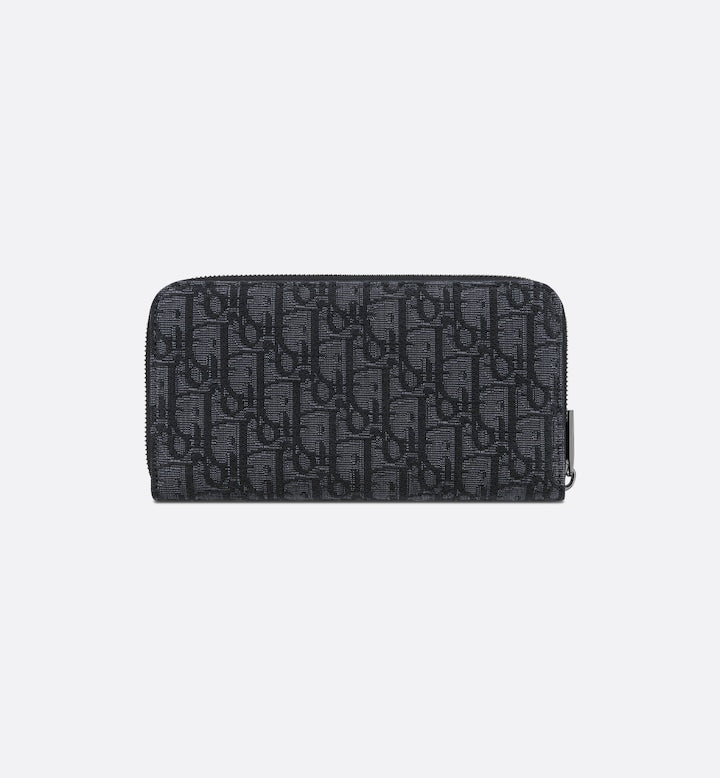 Black Oblique Jacquard Zipped Long Wallet H692