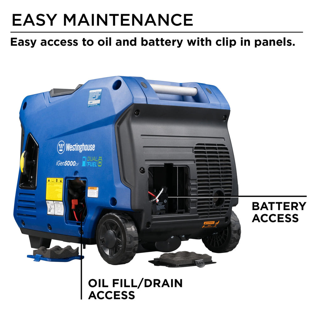 5000 Peak Watt Dual Fuel Portable Inverter Generator G2417