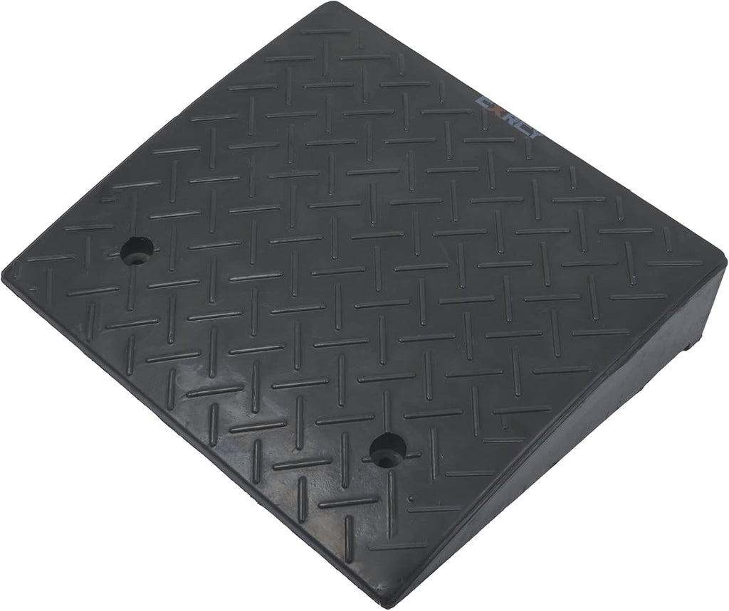2PCS Rubber Curb Ramps 5.3" Rise Heavy Duty Black Threshold Ramp with 4 Expansion Bolts H68459