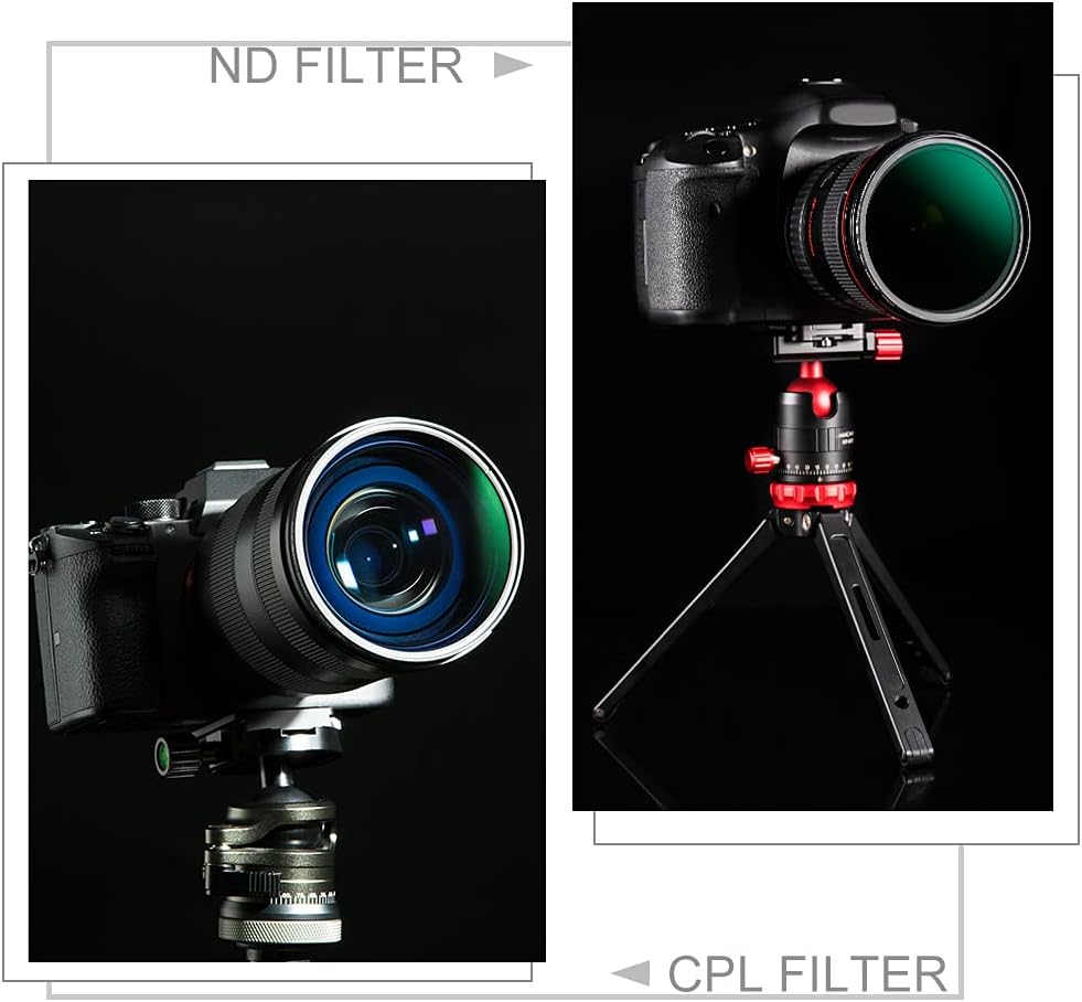 55mm Lens Filter Kit ND8 ND64 CPL Circular Polarizer Filter Set with Multi-Layer Coatings Pack of 2 W2689