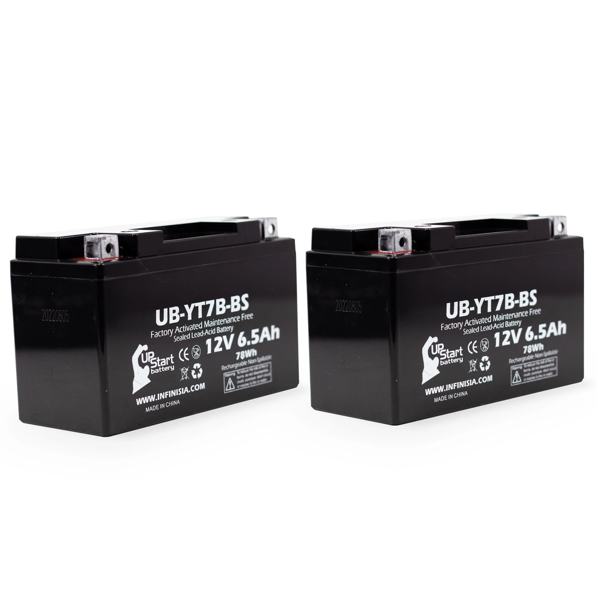 2-Pack 12V 6Ah Motorcycle Battery Z436