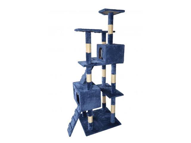 Navy Cat Tree Scratcher Play House Condo Furniture A1132