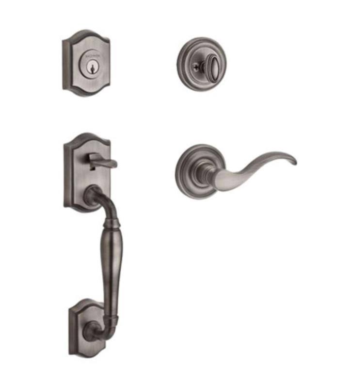 Lifetime Brass Handleset with Traditional Round Rose M2630