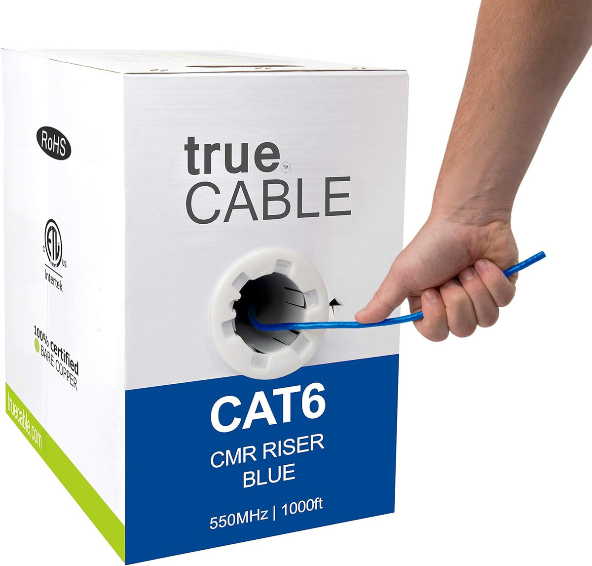 1000ft Black 23AWG 4 Pair Solid Bare Copper Bulk Ethernet Cable W450