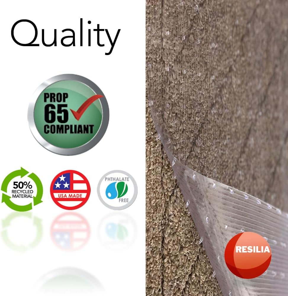Clear Vinyl Plastic Floor Runner, 27 Inches Wide x 12 Feet Long Q586054