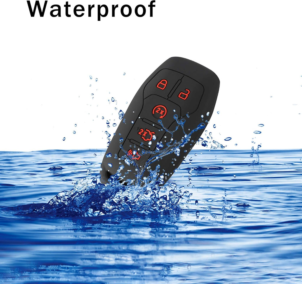 2Pcs Silicone Smart Key Fobs Remote Covers Case (Black) A35345