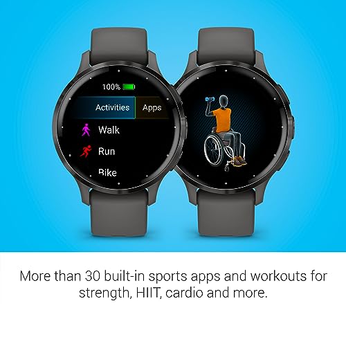 Slate Stainless Steel Bezel 1.2-Inch AMOLED Touchscreen Display Smart Watch with 41mm Pebble Gray Case and Silicone Band H26570