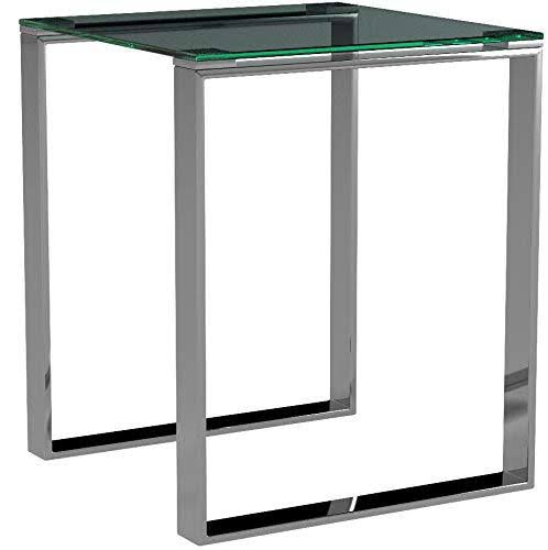 Chrome Square Glass End Table M19729