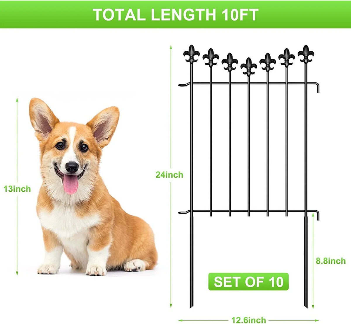 10 Pack Decorative Garden Fence Panels U1570