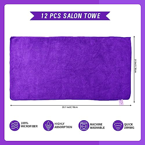 12 Pack Grey Microfiber Salon Towel 29.53 x 13.78 inch B242798
