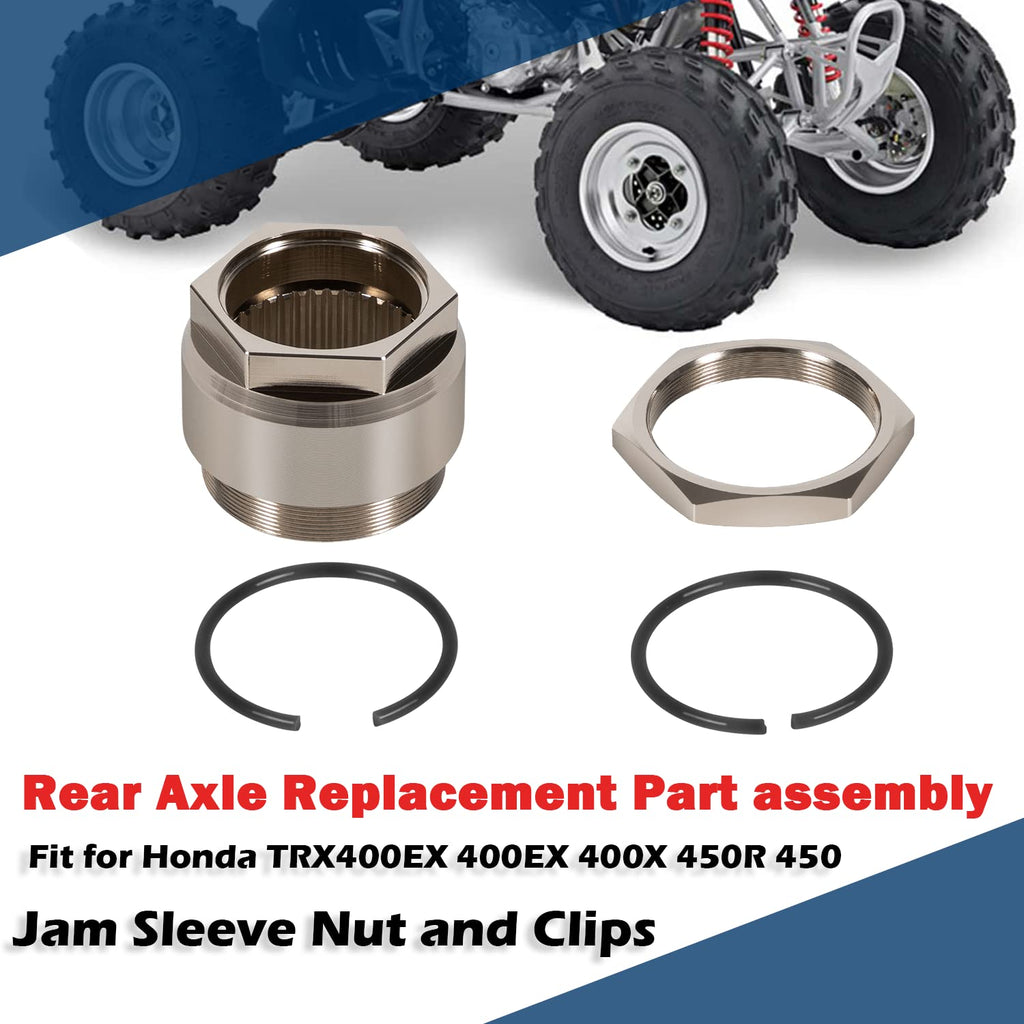 Rear Axle Lock nut Assembly with Jam Sleeve nut and Clips Pack of 2 C58451