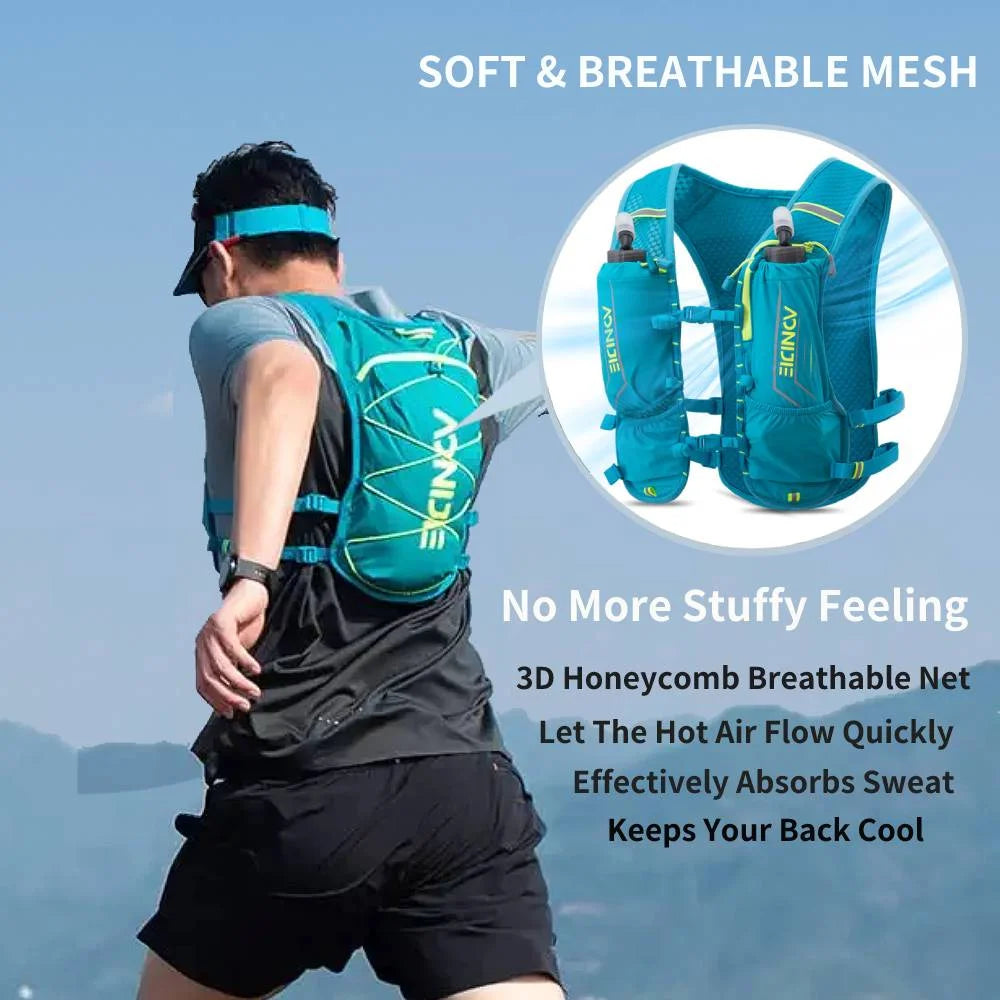 5L Lightweight Hydration Pack Running Vest Adjustable Buckle (Gray) R15223