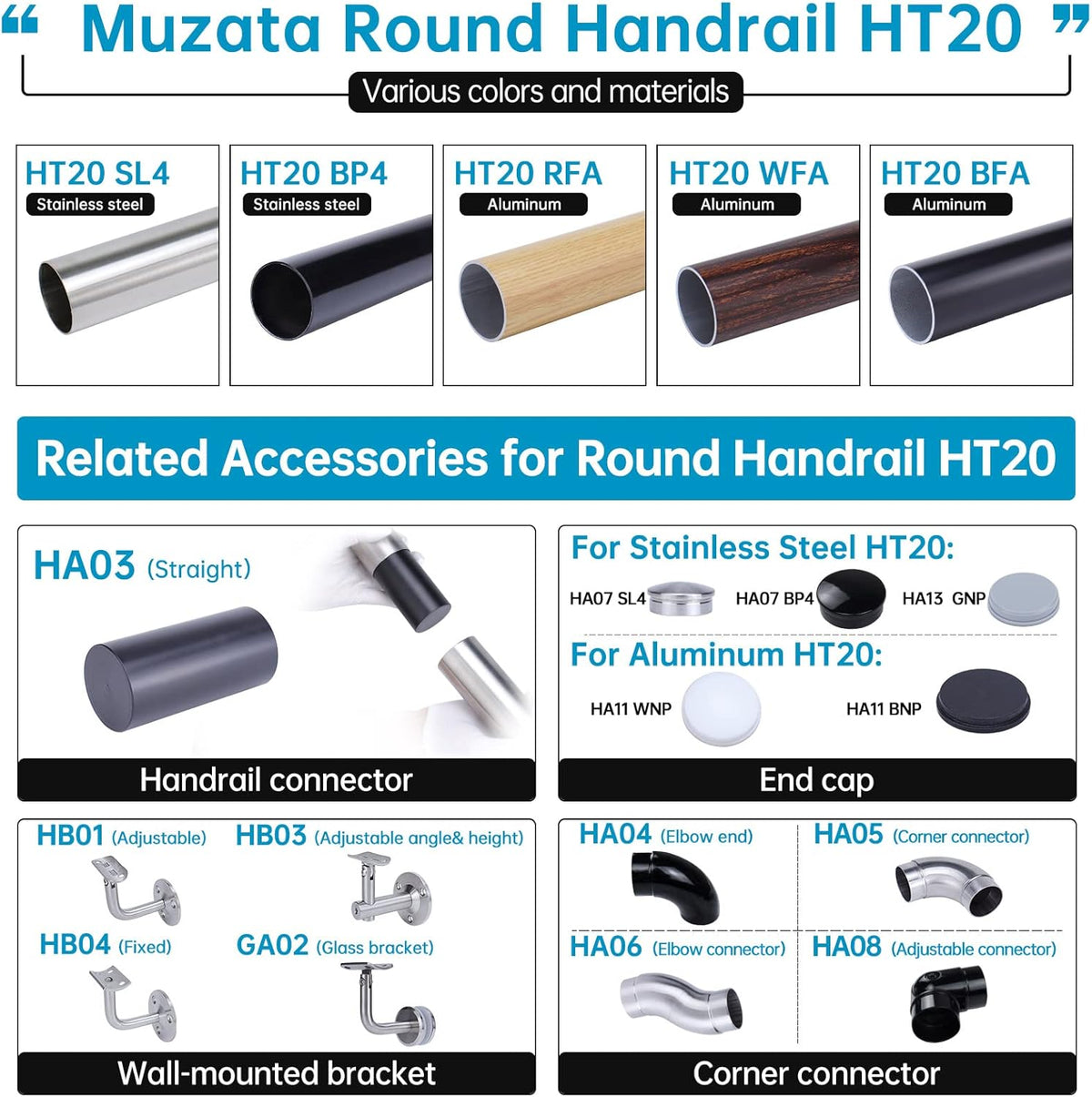 4Pack Adjustable Stainless Steel Handrail Brackets B964883