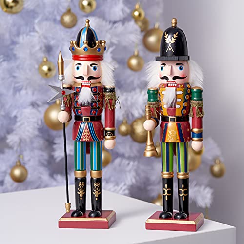 2 Pack 12 Inch Wooden Nutcracker Christmas Decor D66579