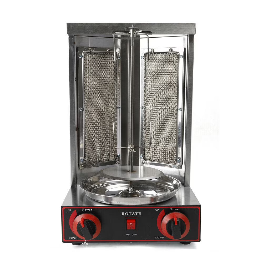 110V Gas Vertical Spinning Doner Kebab Grill Machine Broiler Shawarma Machine V4154