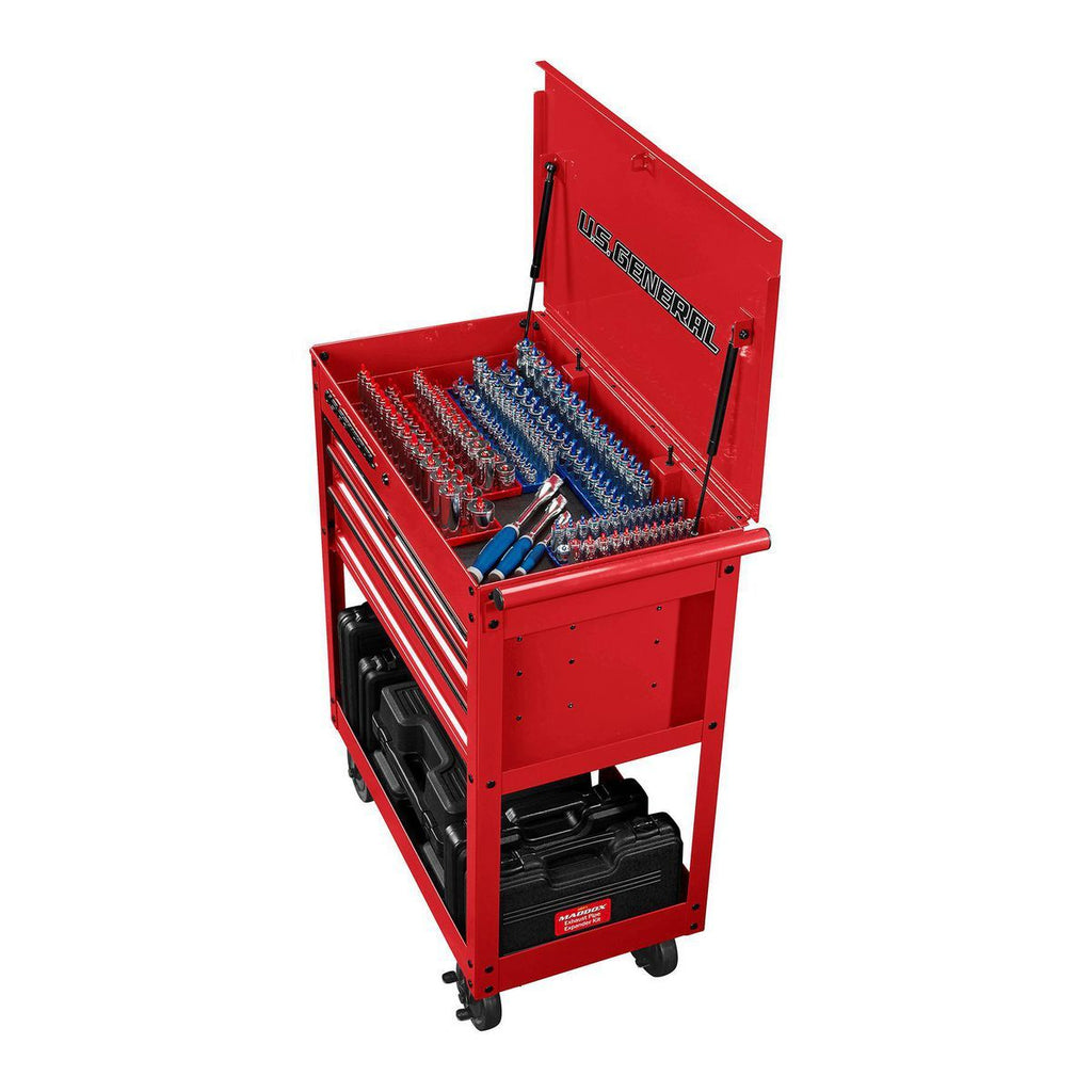 30 in. 4-Drawer Tech Cart, Red I66937