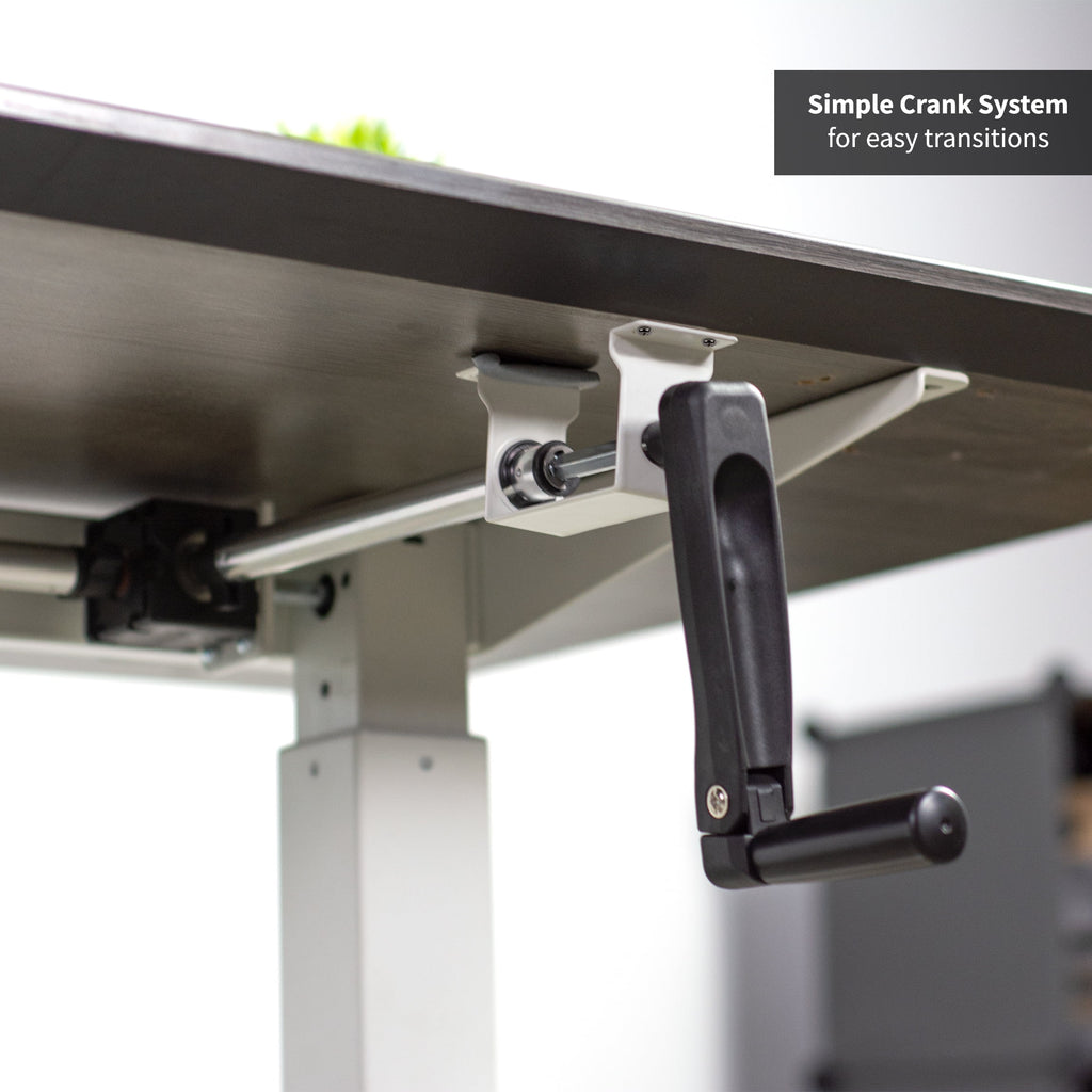 White Manual Height Adjustable Stand Up Desk Frame M70175