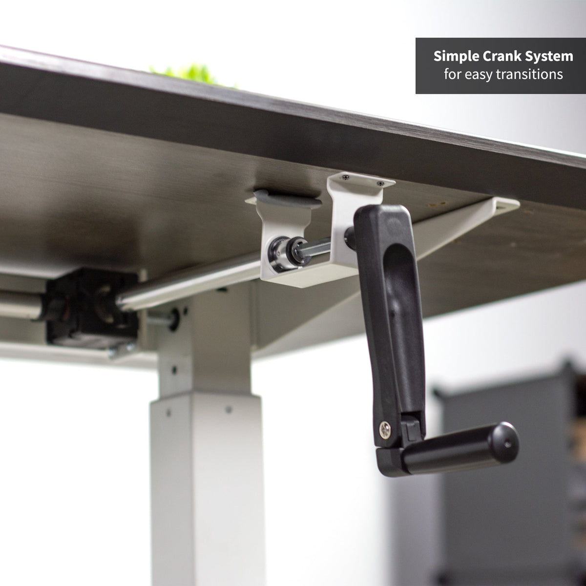 White Manual Height Adjustable Stand Up Desk Frame M70175