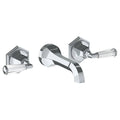 Satin PVD Brass Wall Mounted 3 Hole Lavatory Set C4197
