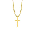 Large 14KT Gold Plated Over Sterling Silver Lined Inner Cross Pendant with 24" chain W90546