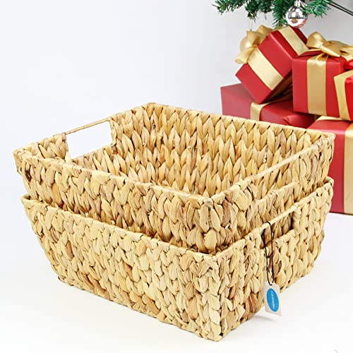 Natural Hand Woven Hyacinth Storage Basket, 2-Pack N4482