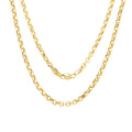 10k Yellow Gold 3mm Rolo Chain Pendant Necklace 16" - 30" F3137