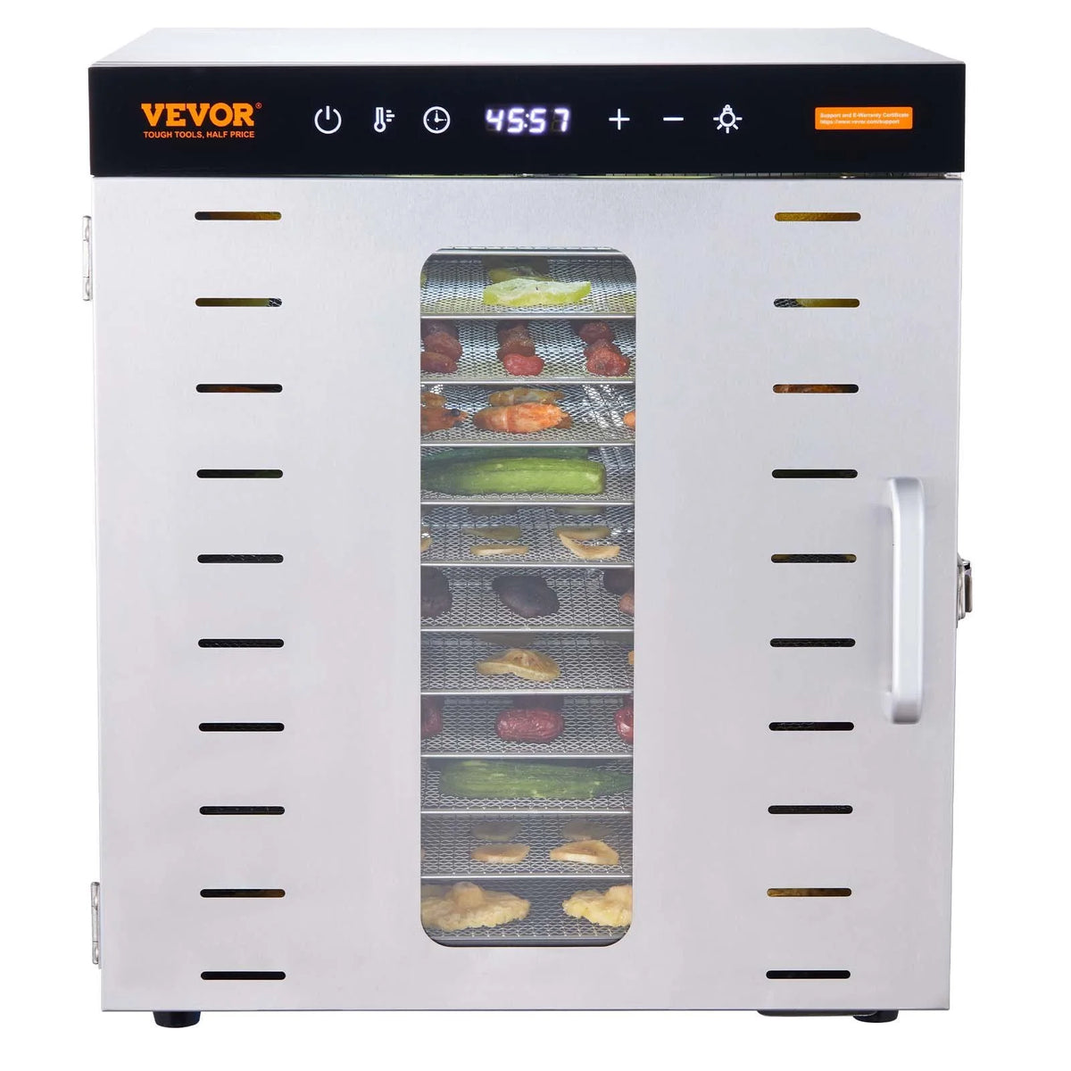 Food Dehydrator Machine, 10 Stainless Steel Trays, 1000W Electric Food Dryer F821788