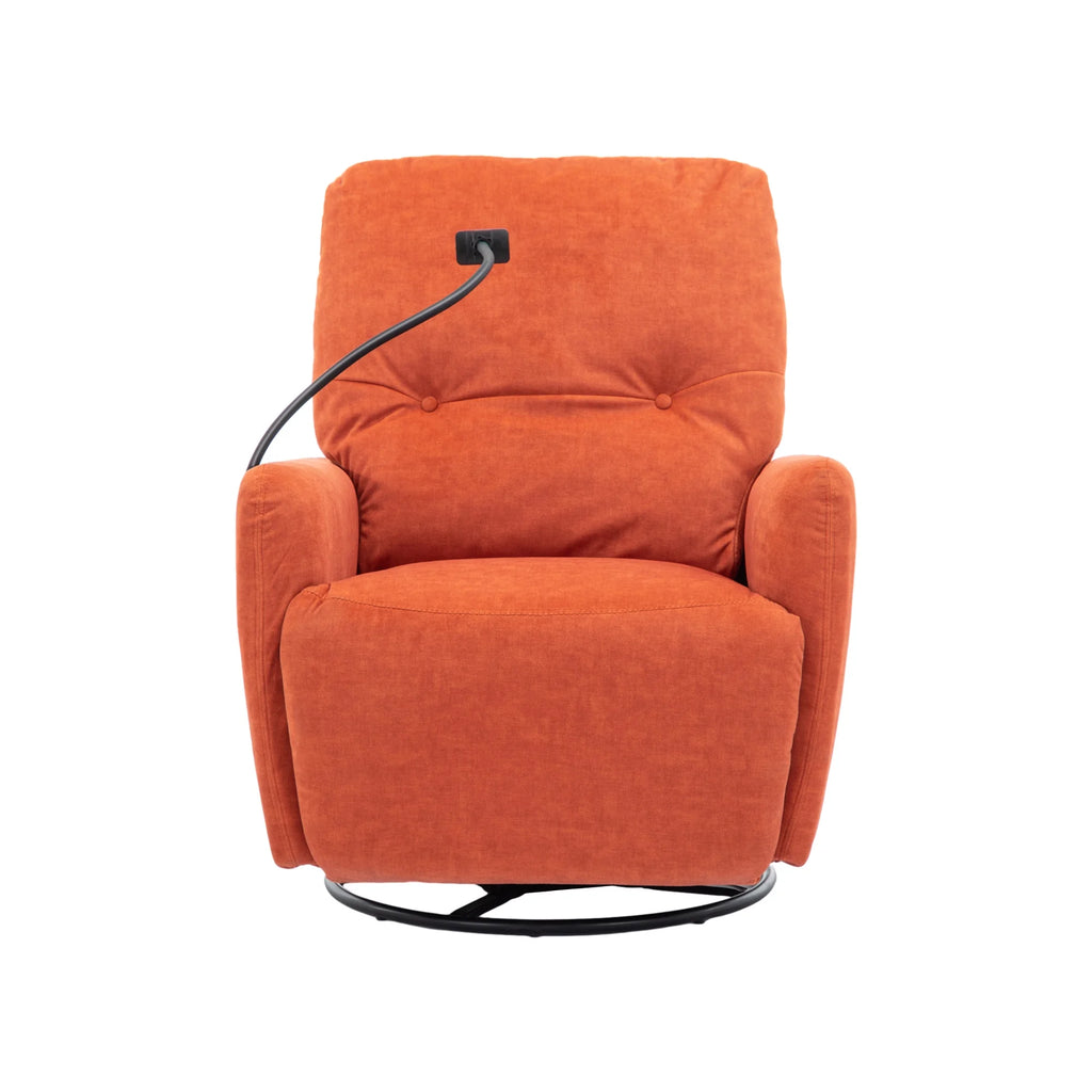 Orange 270 Degree Swivel Electric Recliner Sofa Y4363