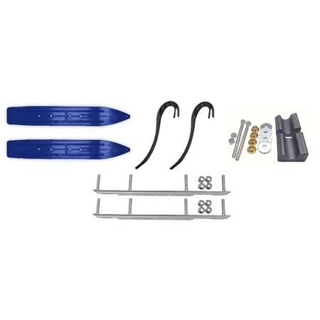 Blue Hell Hound 7 1/4 inch Snowmobile Skis with 9 inch Shaper Bars Complete Kit T2985