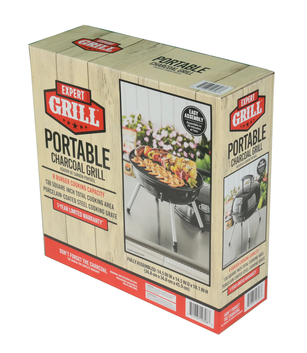 Portable Charcoal Grill, Black E281