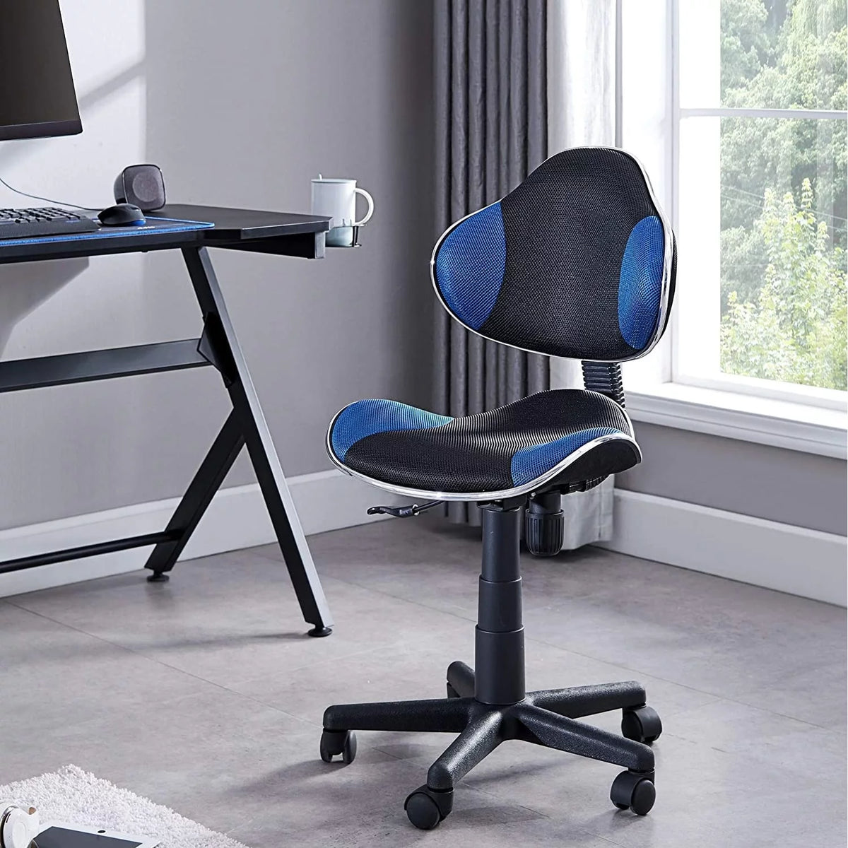 Black Blue Ergonomic Mesh Office Chair N367350
