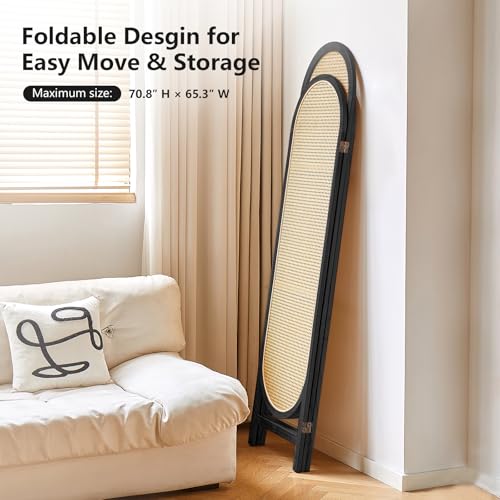 4 Panel Folding Rattan Room Divider E4159