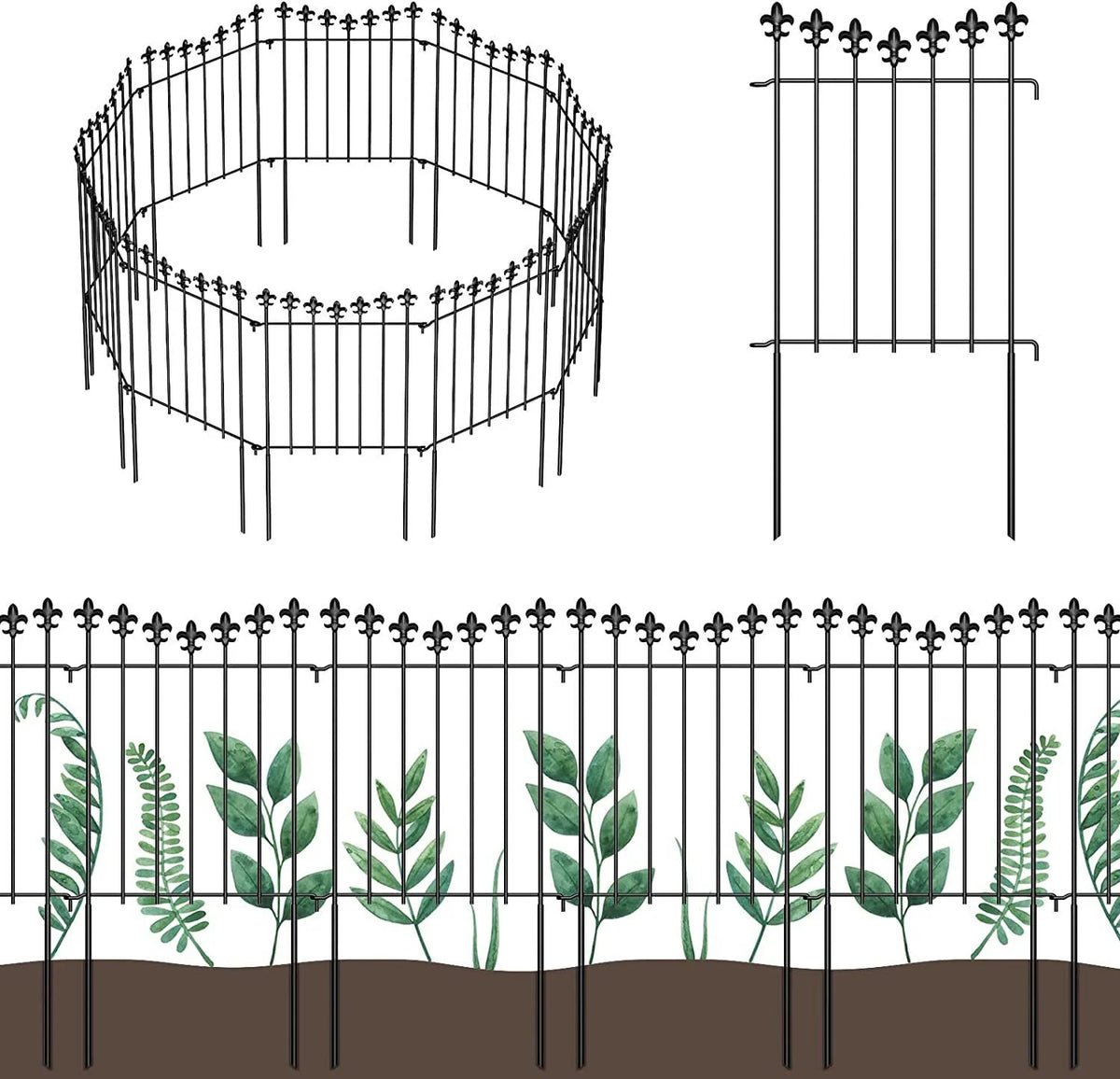 10 Pack Decorative Garden Fence Panels U1570