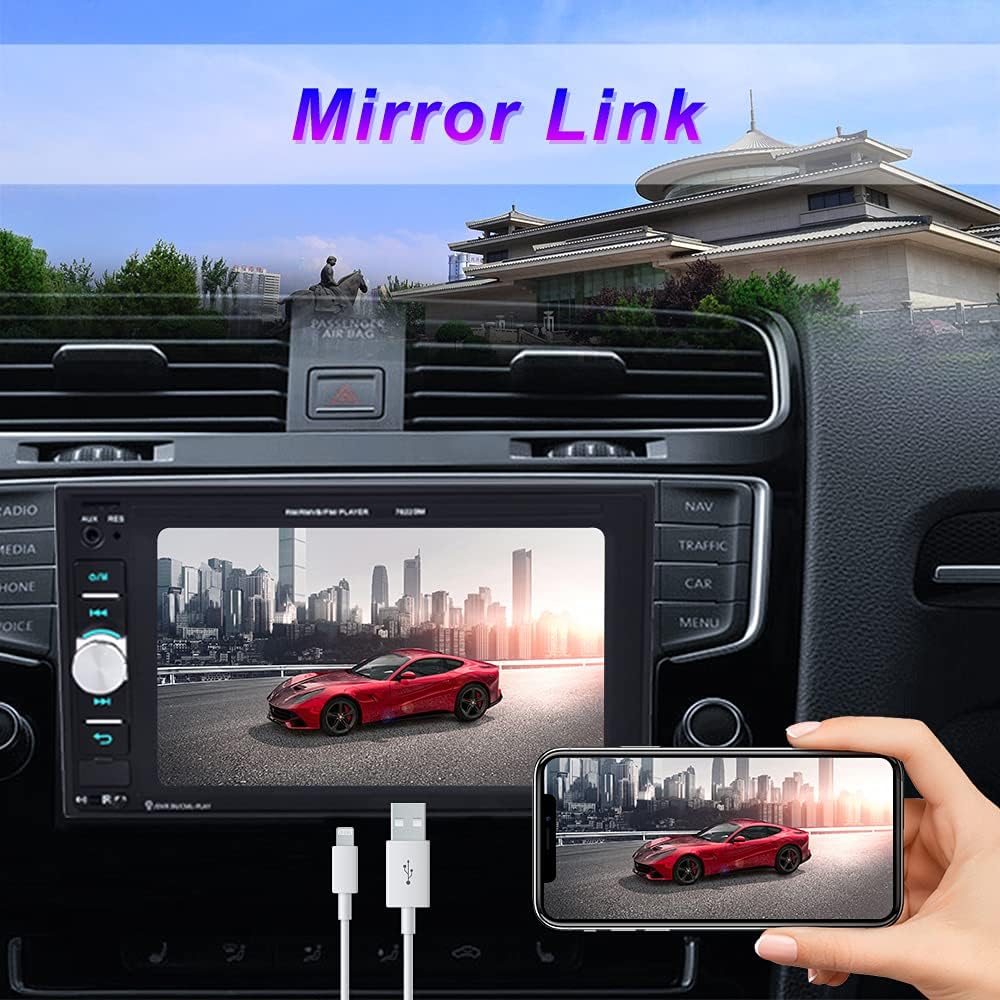 6.2" HD Touch Screen Double Din Car Stereo with Bluetooth U156