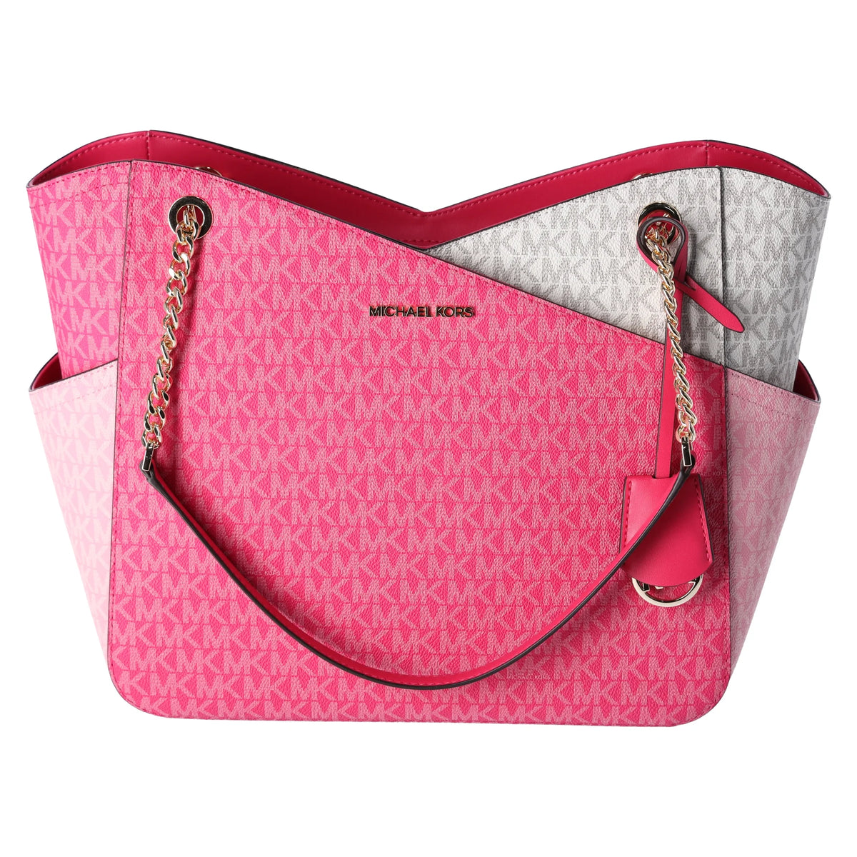 Electric Pink Large Chain Tote Handbag X25048