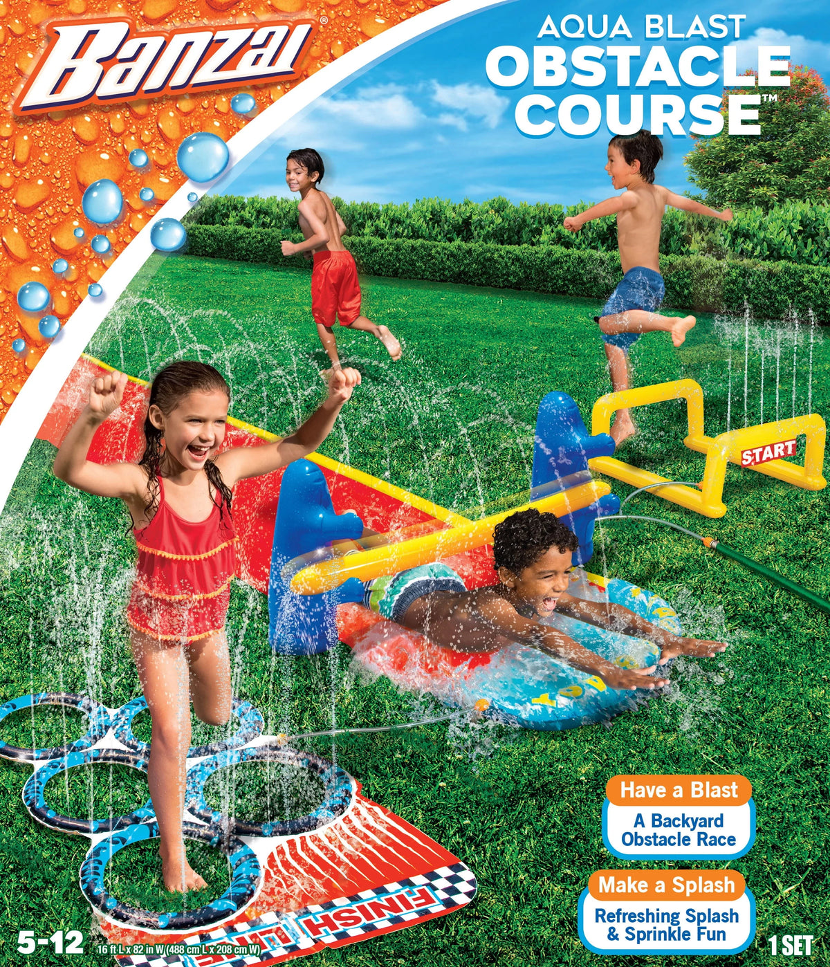 2-in-1 Obstacle Course Water Slide W44866
