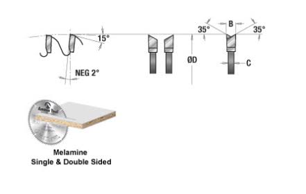 Carbide Tipped Double-Face Melamine 12 inch Saw Blade C244