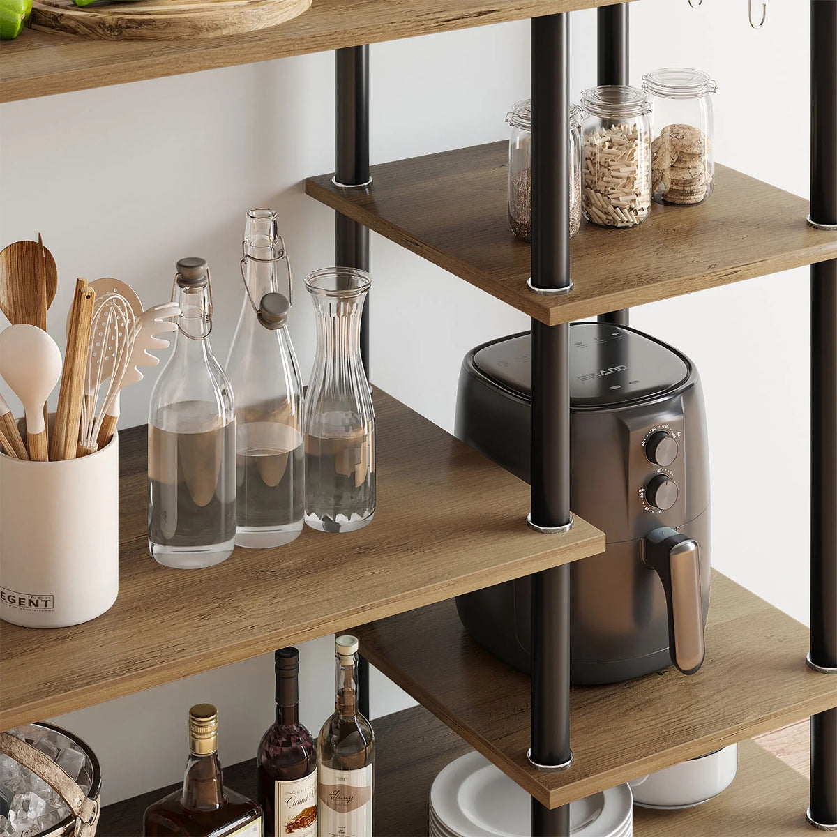 5 Tier Oak Baker's Rack B41421