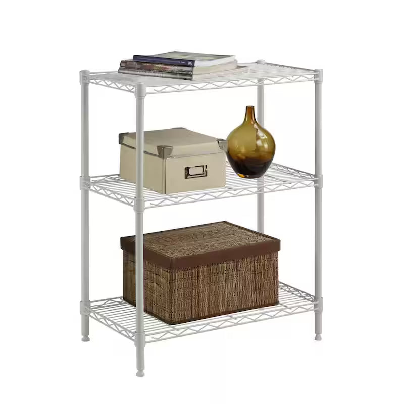 Ivory 3-Tier Metal Wire Shelving Unit B788
