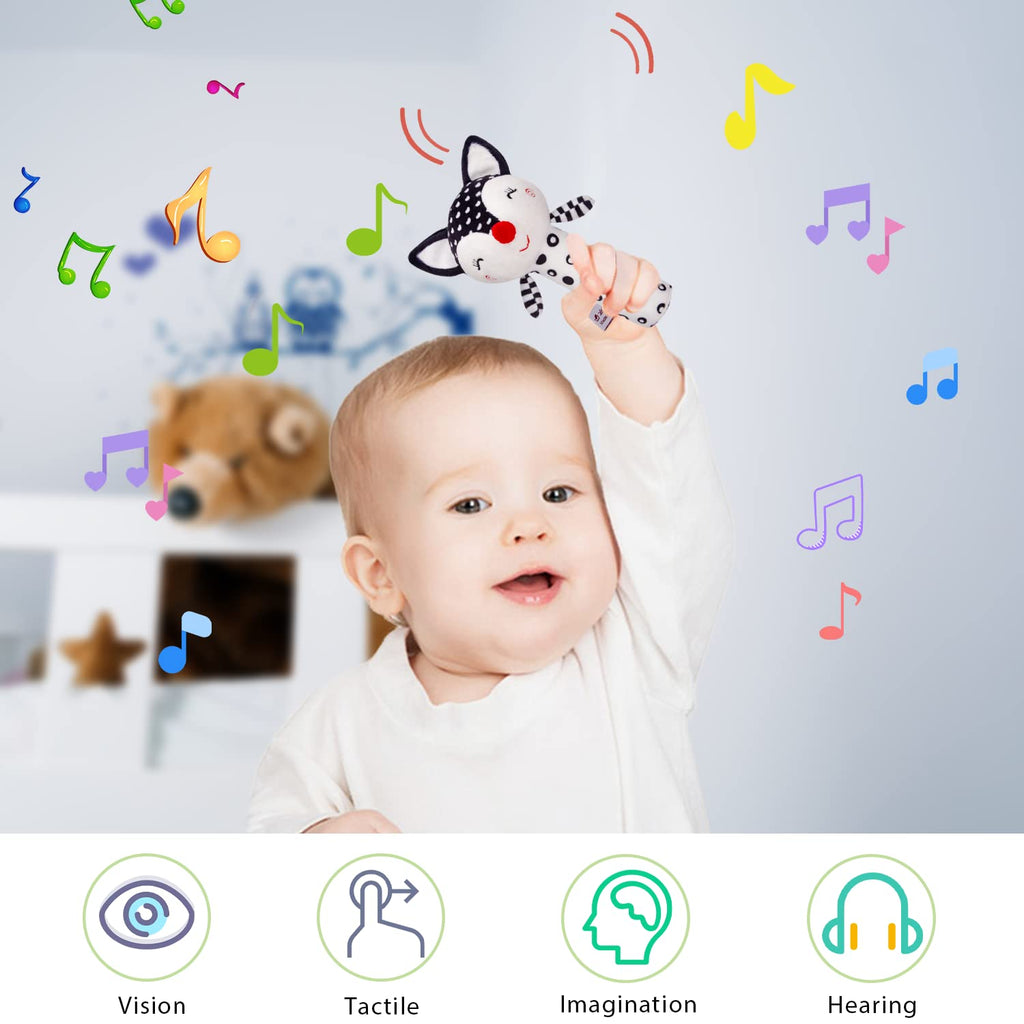 Baby Soft Rattles Teether Plush Rings for Infants 0 3 6 Months F69210