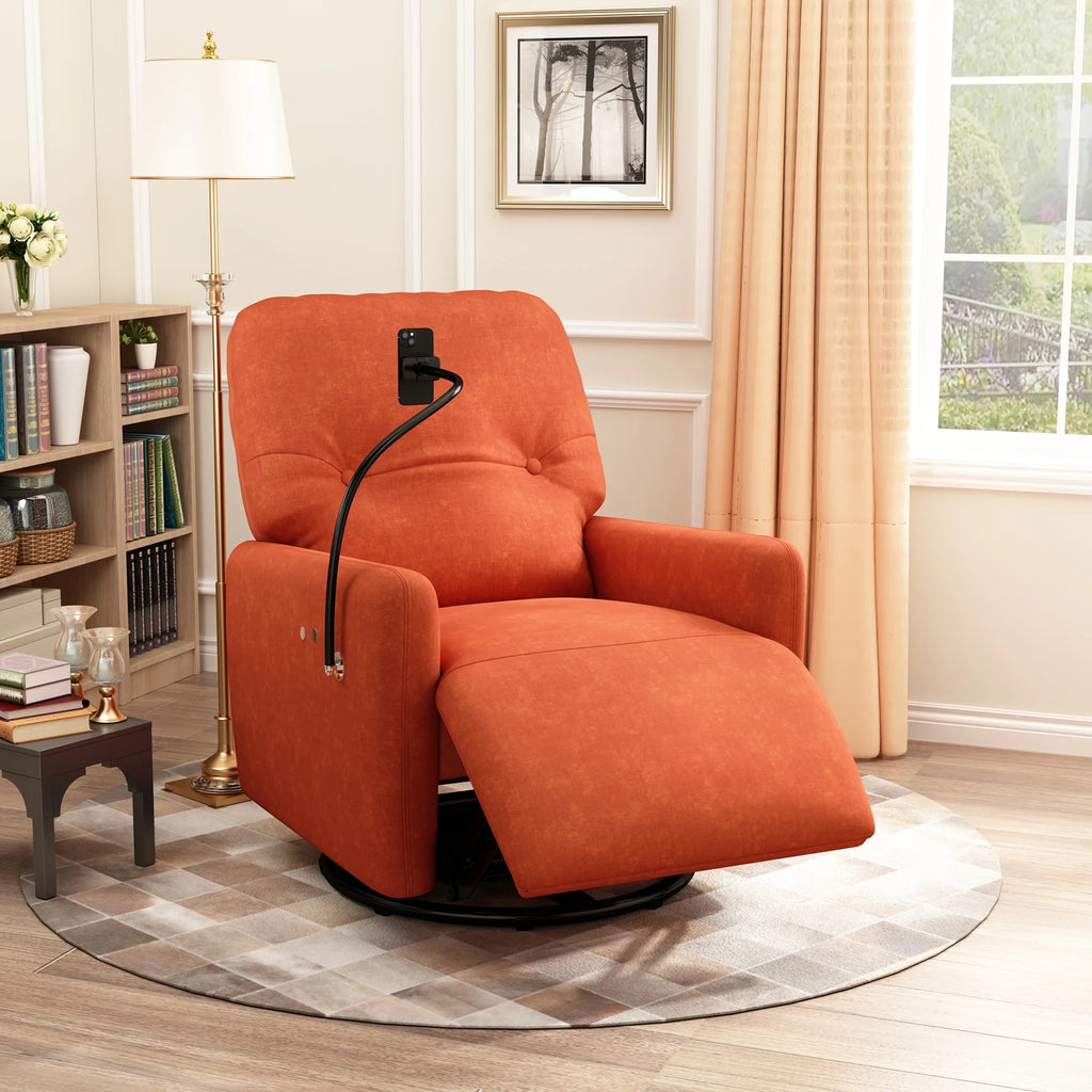 Orange 270 Degree Swivel Electric Recliner Sofa Y4363