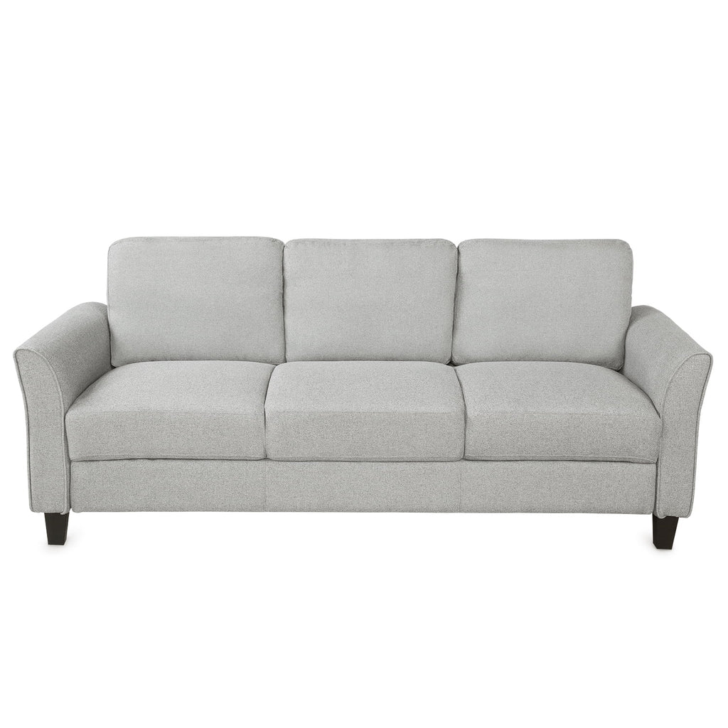 Light Gray 3-Seat Linen Fabric Sofa G92901