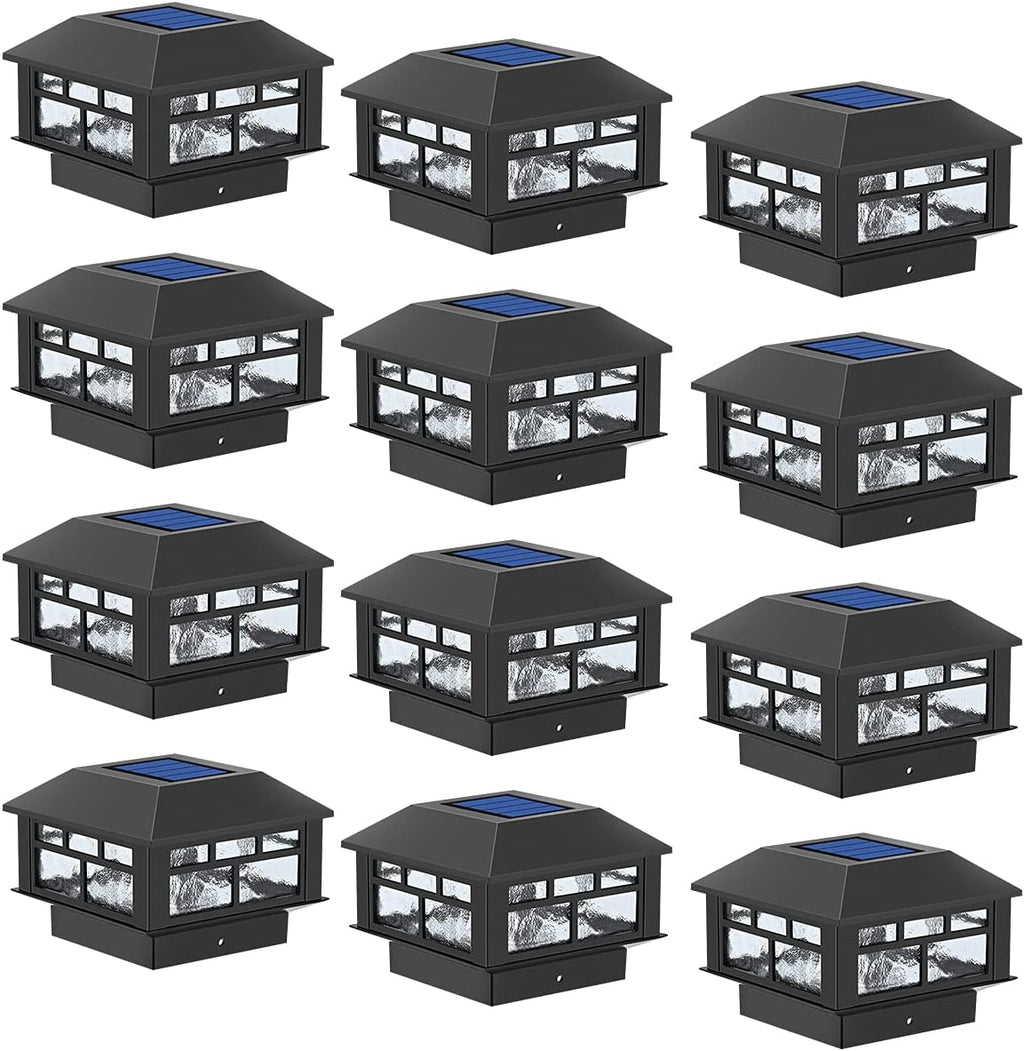 12 Pack White Solar LED Post Cap Lights M8711