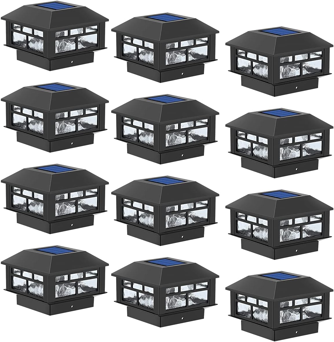 12 Pack White Solar LED Post Cap Lights M8711