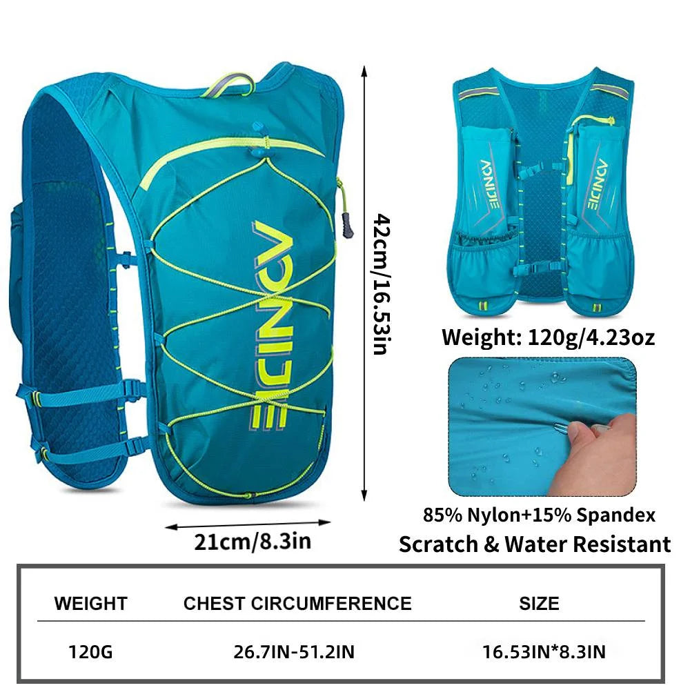 5L Lightweight Hydration Pack Running Vest Adjustable Buckle (Gray) R15223