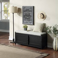 Black Solid Wood Storage Bench T53826