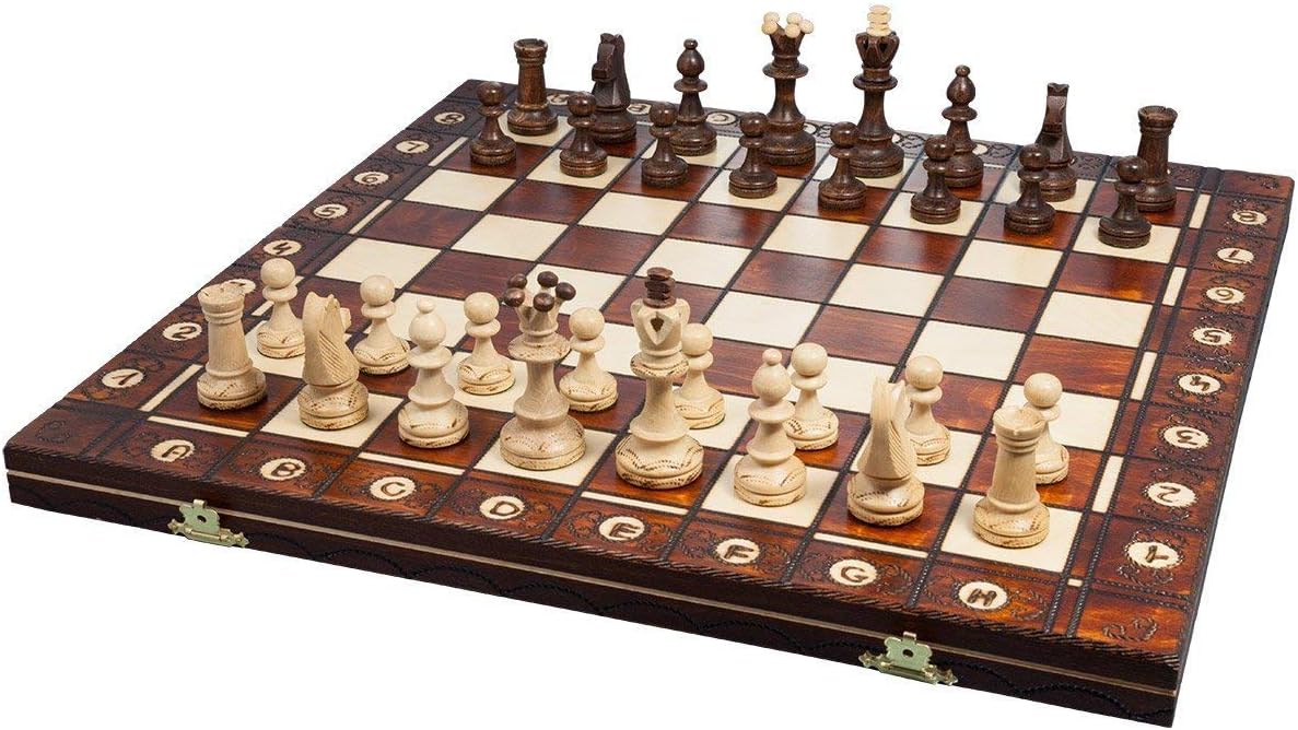 Handmade European Wooden Chess Set with 16 Inch Board N334