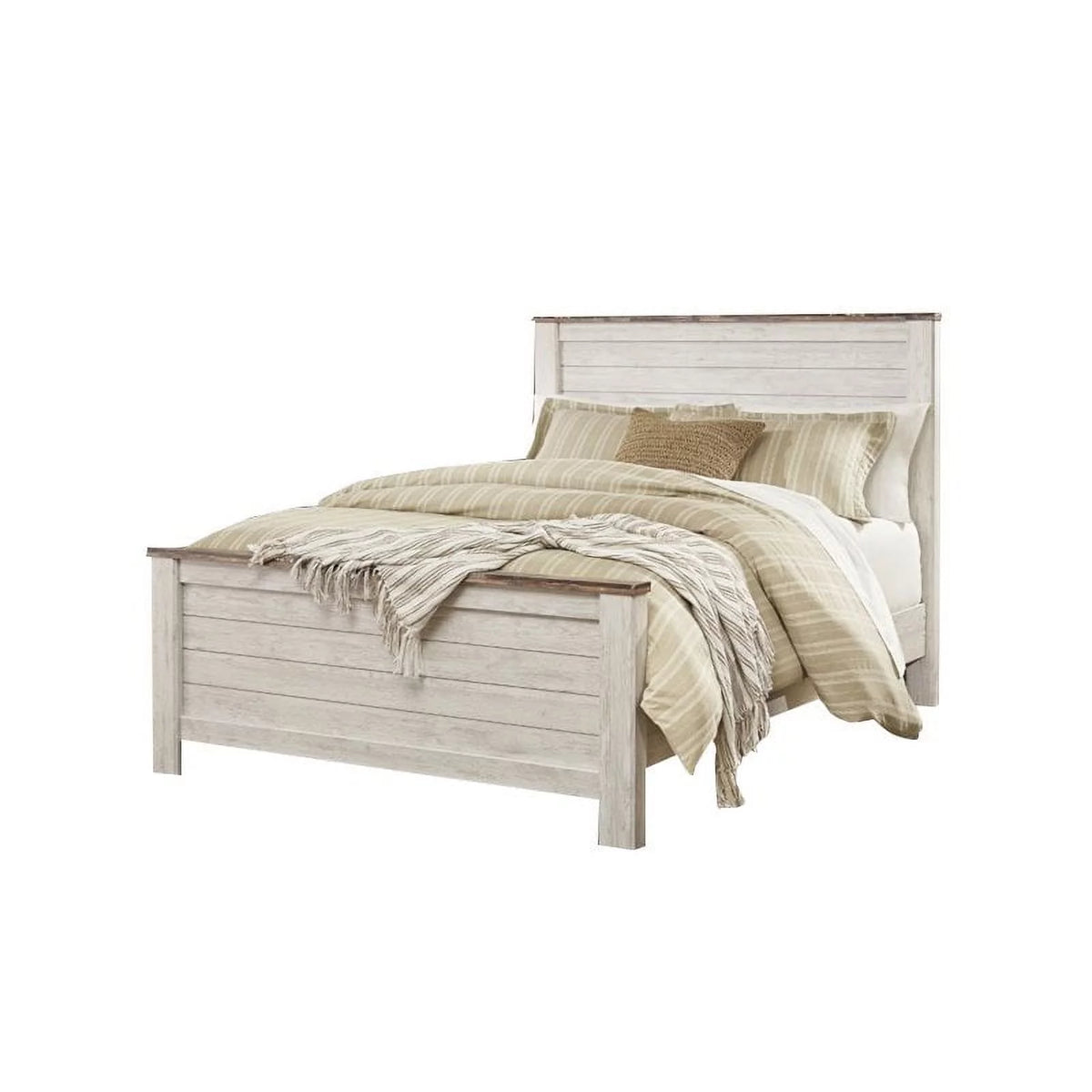 Whitewash Queen Panel Bed H11735