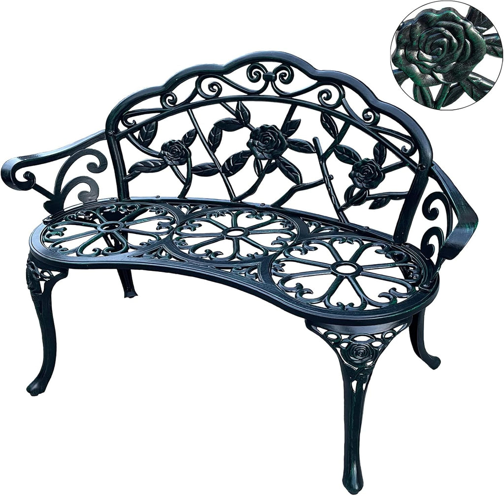 White Cast Aluminum Outdoor Bench O858